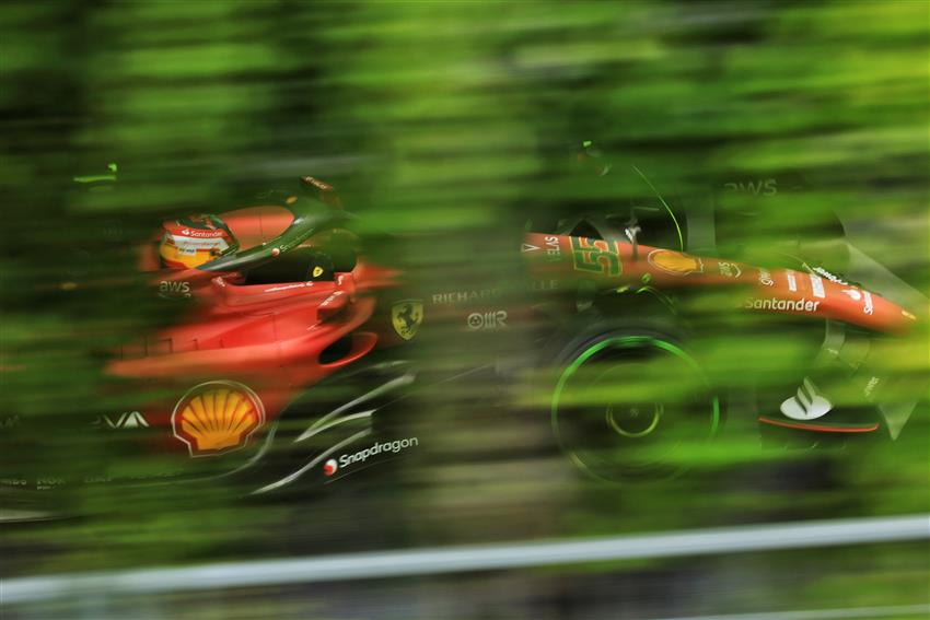 Ferrari going at speed